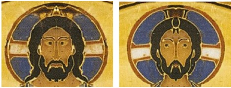 Jézus ikon közvetlen bal és jobb oldal
