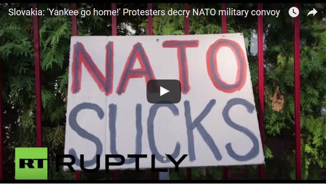 Slovakia: 'Yankee go home!' Protesters decry NATO military convoy 