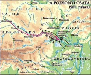 A pozsonyi csata térkép