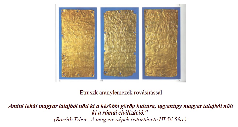 Etruszk aranylemezek rovásírással