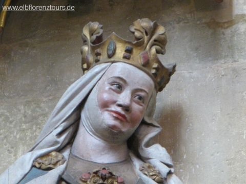 (Adelheid von Burgund, festett gótikus szobor, Meissen, dóm)